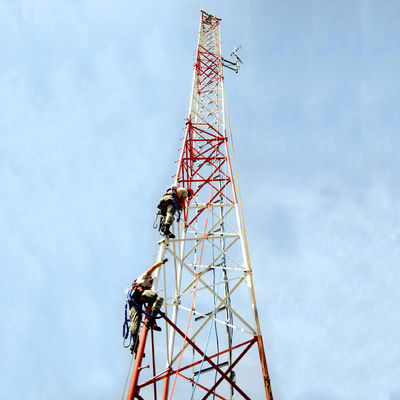 50m Tubular Steel Self Supporting Tower With Bolted Connection